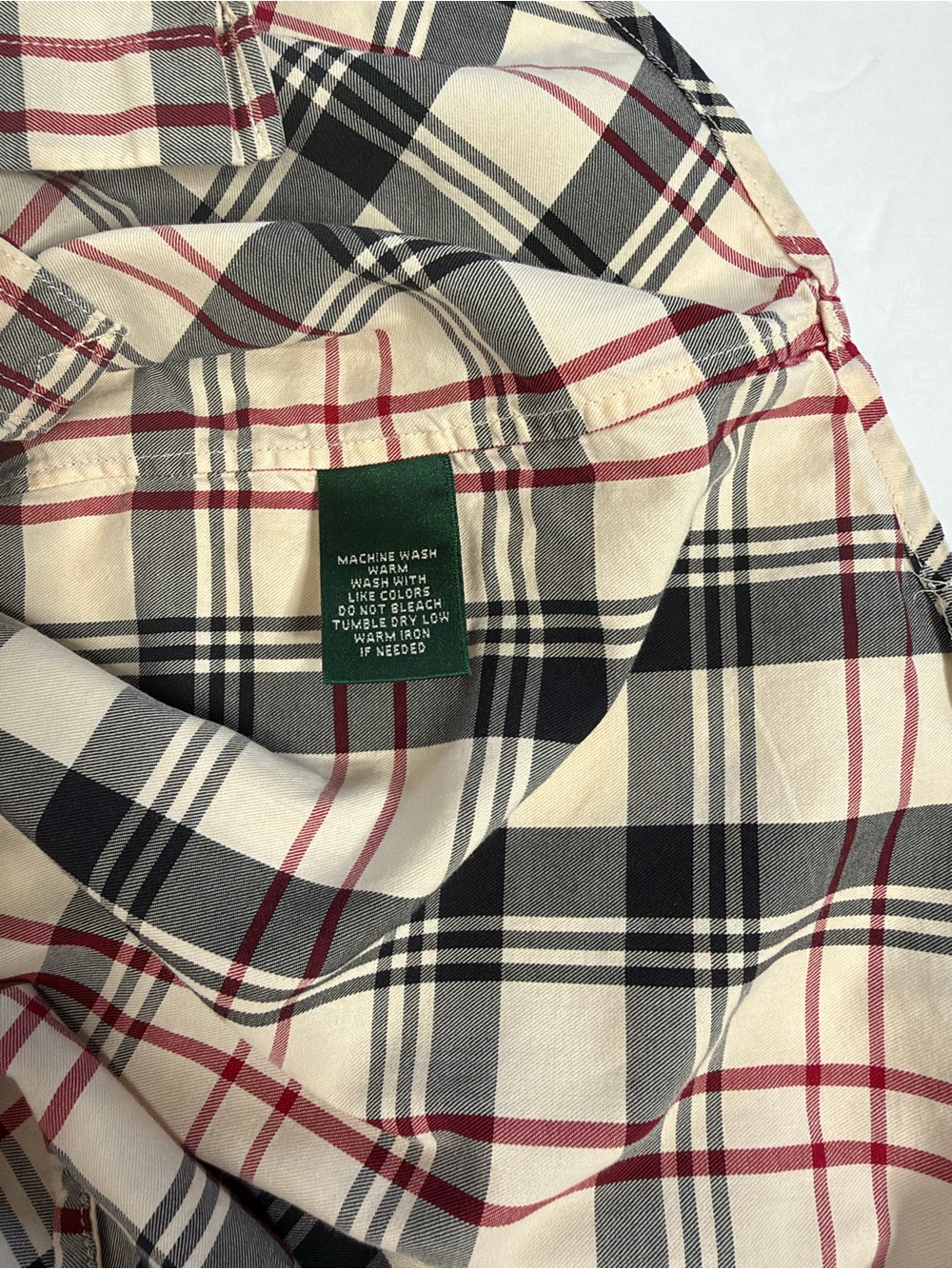 Lauren Ralph RLL cotton plaid button-down shirt blouse long sleeve size L - Picture 15 of 15